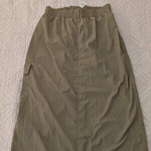 OFFLINE by Aerie Khaki Cargo / Utility Midi Skirt